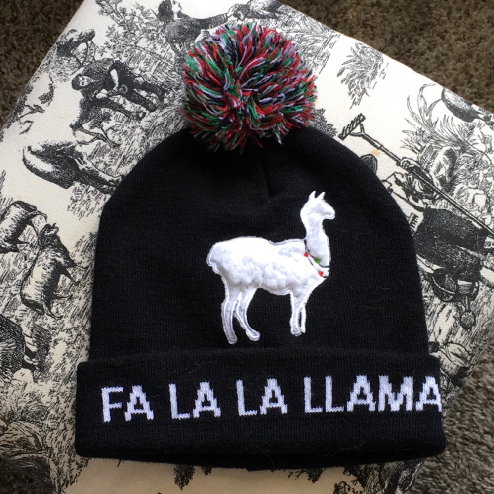 Black Llama Pom-Pom Beanie 104